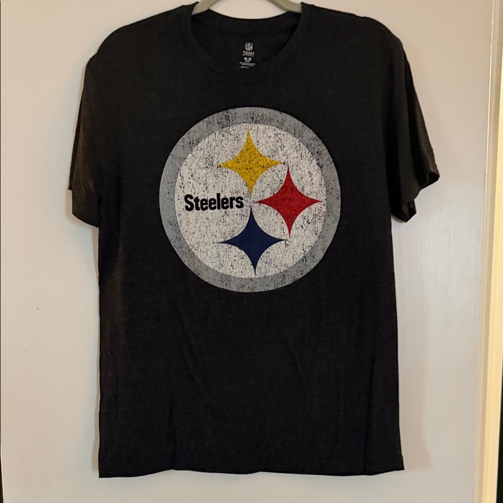 NFL Pittsburgh Steelers Black Crew Neck Tee with Team Logo